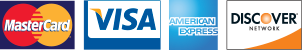 We accept Mastercard, Visa, American Express, and Discover